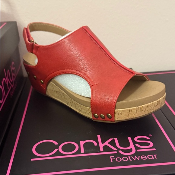Corkys Women's Vibrant Red Sandals - Picture 1 of 1